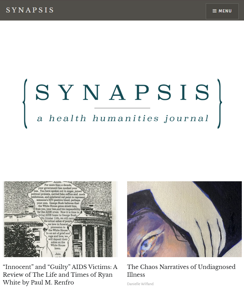 The home page of the Synapsis website