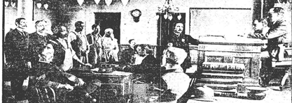 black and white photo of courtroom